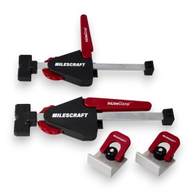 Side clamps for T-track profiles In-LineClamp Milescraft set with stoppers